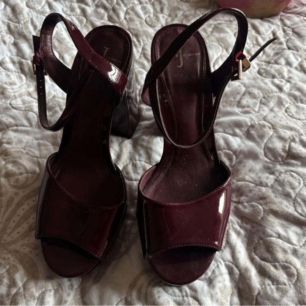 Elegant Burgundy Heels with Ankle Strap
